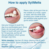 Disco adherente de Oracoat XyliMelts sujeto a dientes para humectación.