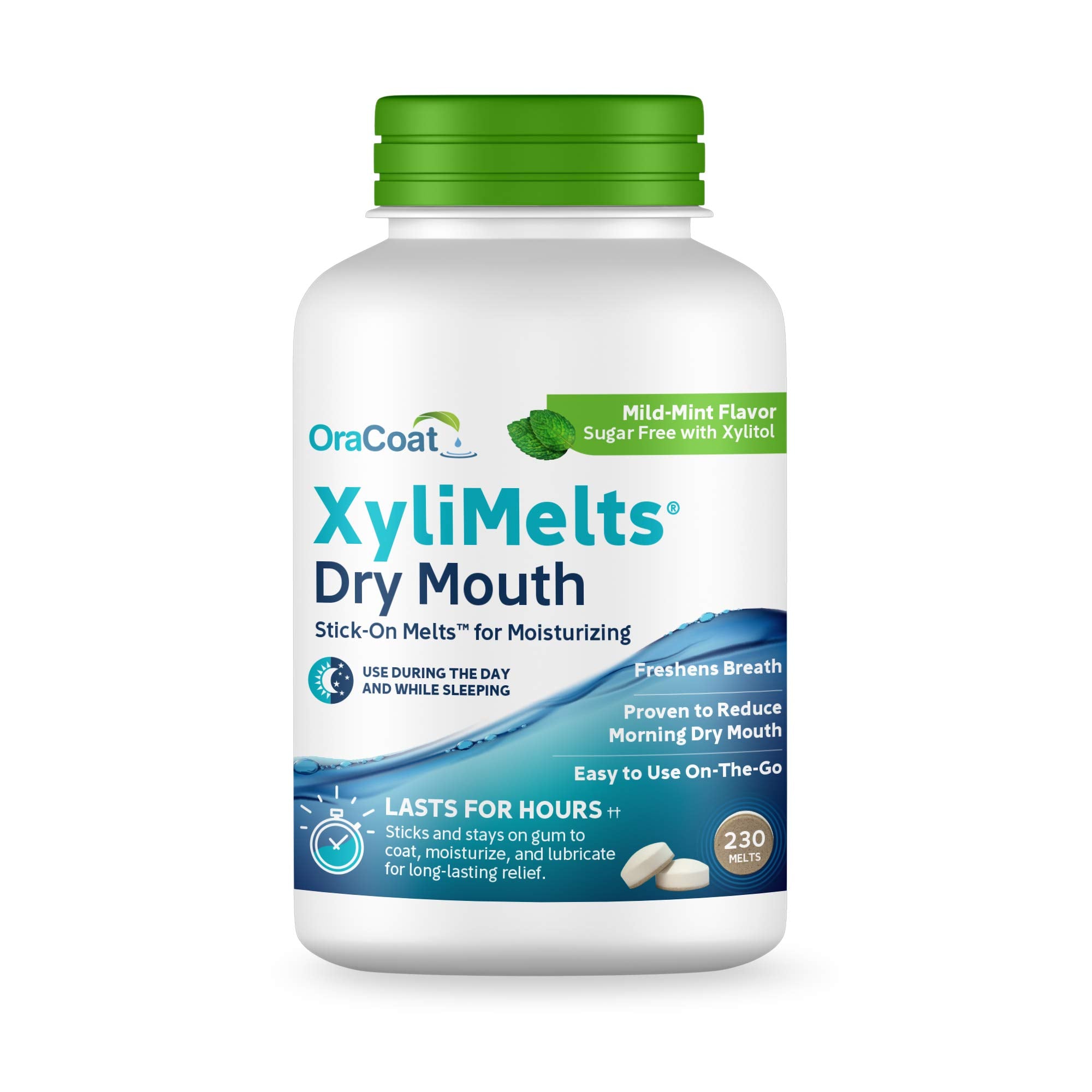 Oracoat XyliMelts en blíster portátil, alivio bucal en movimiento.