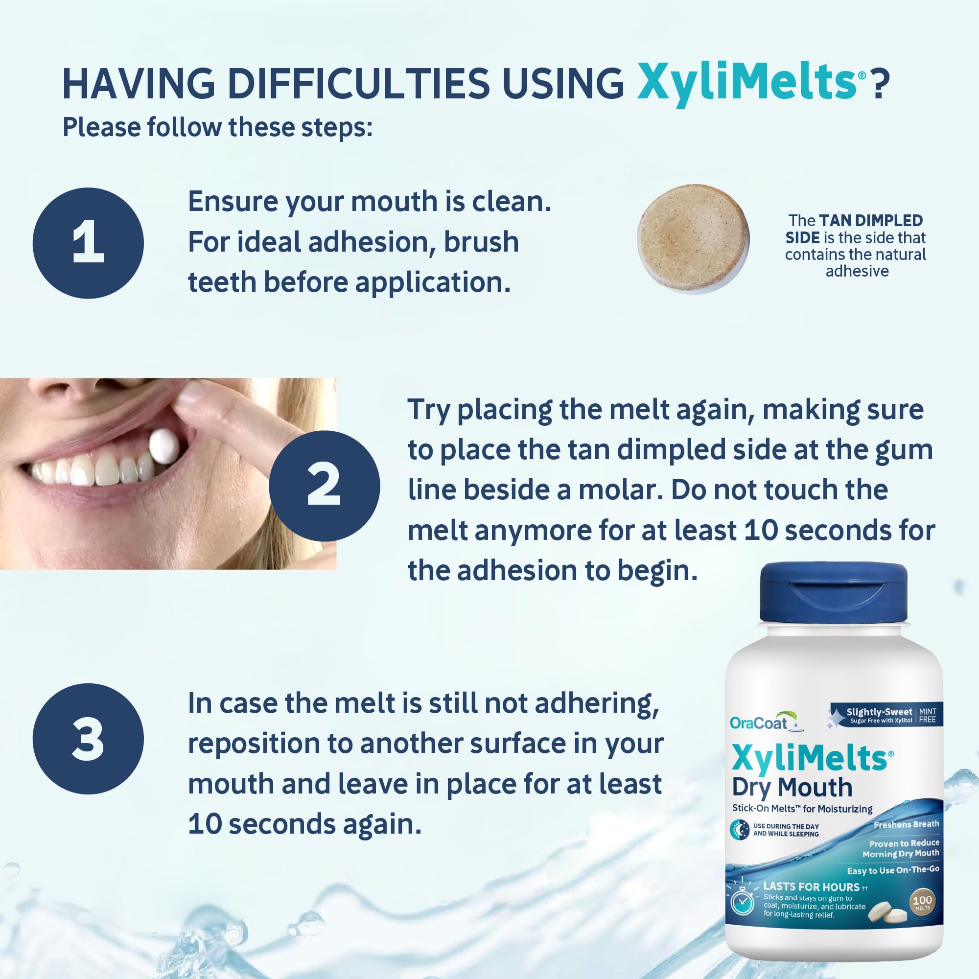 Oracoat XyliMelts sabor ligeramente dulce para uso diario