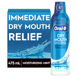 Oral-B enjuague boca seca, botella frontal, hidratación y frescura.