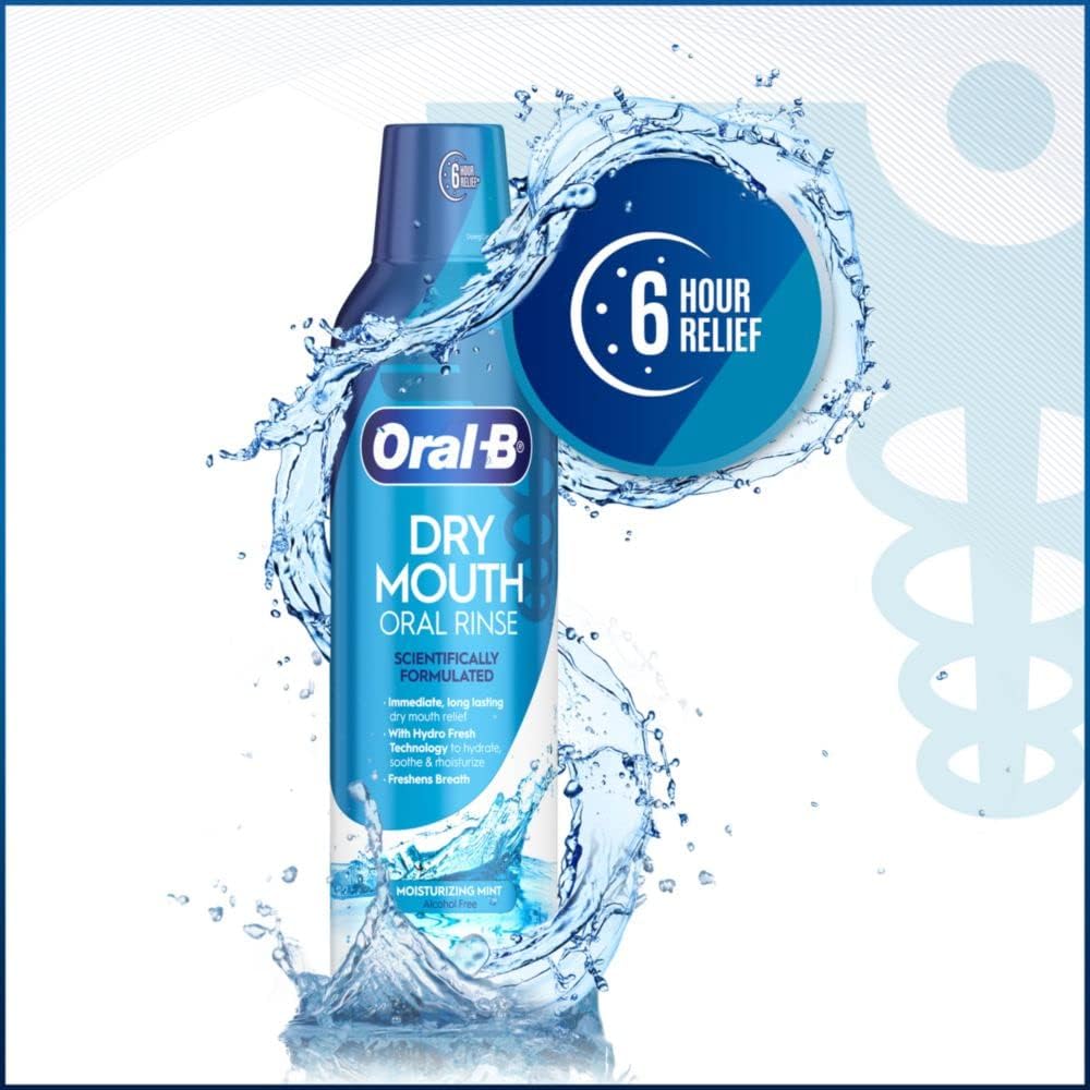 Oral-B enjuague boca seca, tapa cerrada, no alcohol.