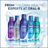 Oral-B sin alcohol, botella visible, seguridad para mucosas.