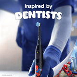Oral-B iO Kids Spiderman, carcasa resistente para viaje y caídas ocasionales.