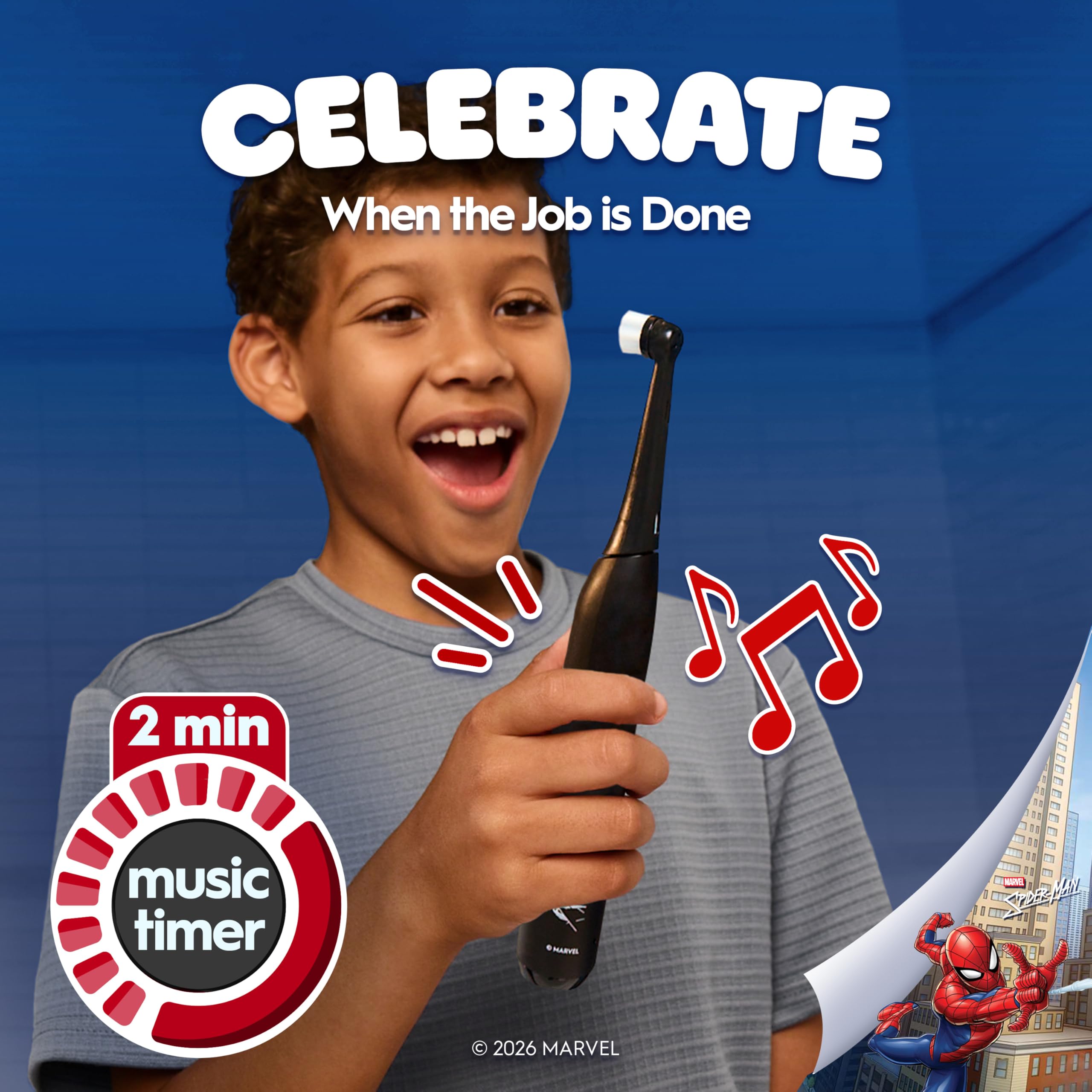 Oral-B iO Kids Spiderman, tres configuraciones de limpieza para distintas necesidades.