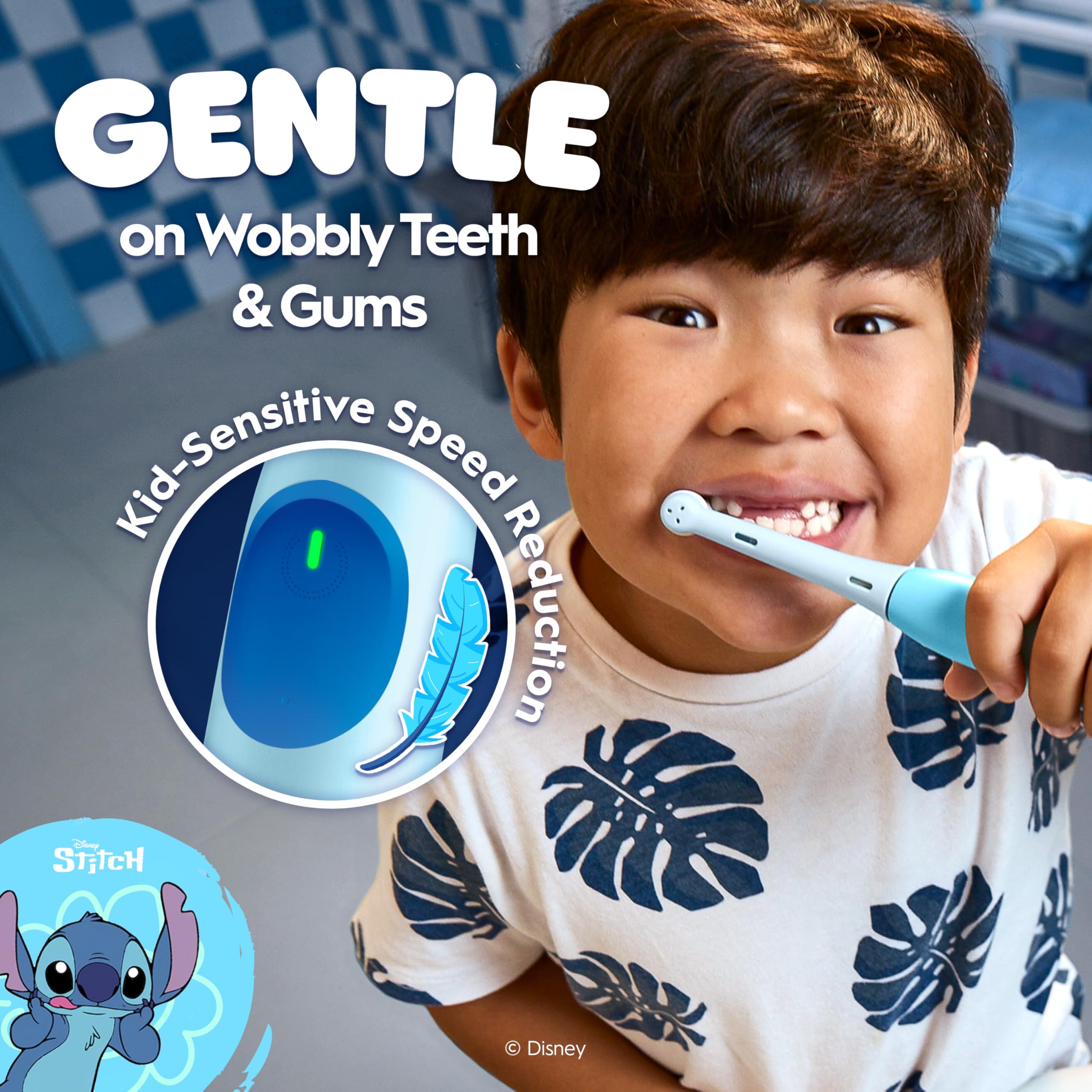 Sensor de presión automático de Oral-B iO Kids Stitch protege las encías.