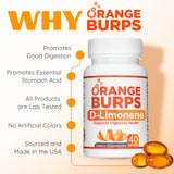 Orange Burps dosis diaria de cápsulas para un uso cómodo.