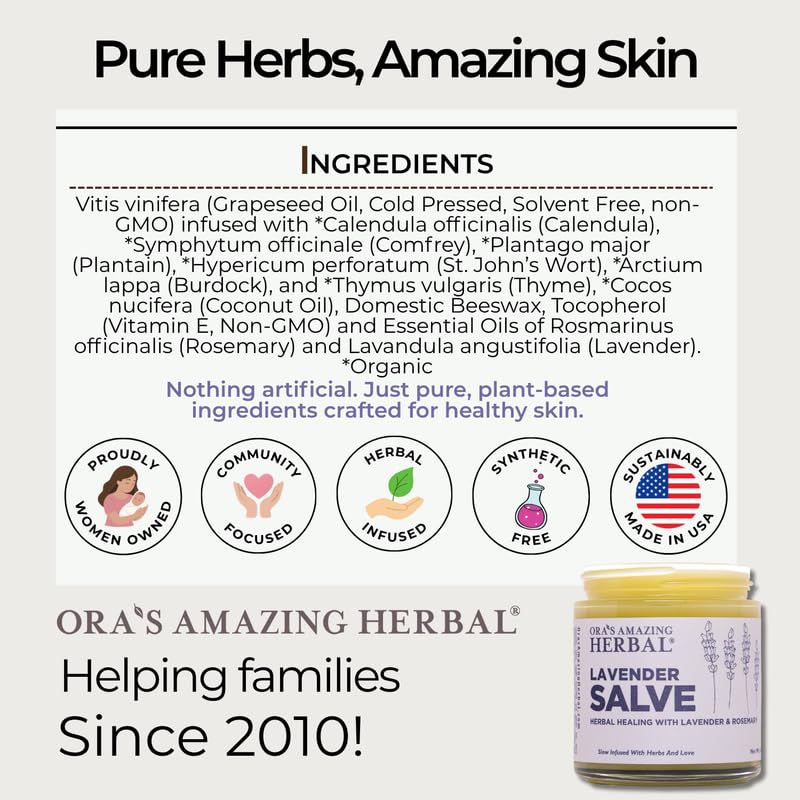 Relajación nocturna con Ora's Amazing Herbal Salve de lavanda para una noche tranquila.