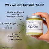 Textura suave de Ora's Amazing Herbal Salve de lavanda para aplicación cómoda en piel irritada.