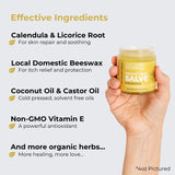 Touchy Skin Salve en manos; aplicación suave para manos agrietadas.