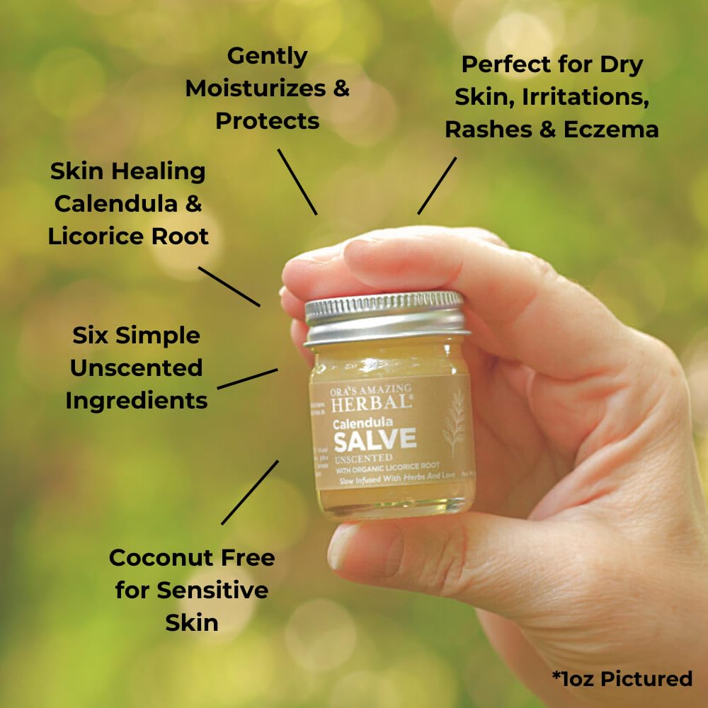 Textura cremosa de Calendula Salve para aplicación rápida y calmante.