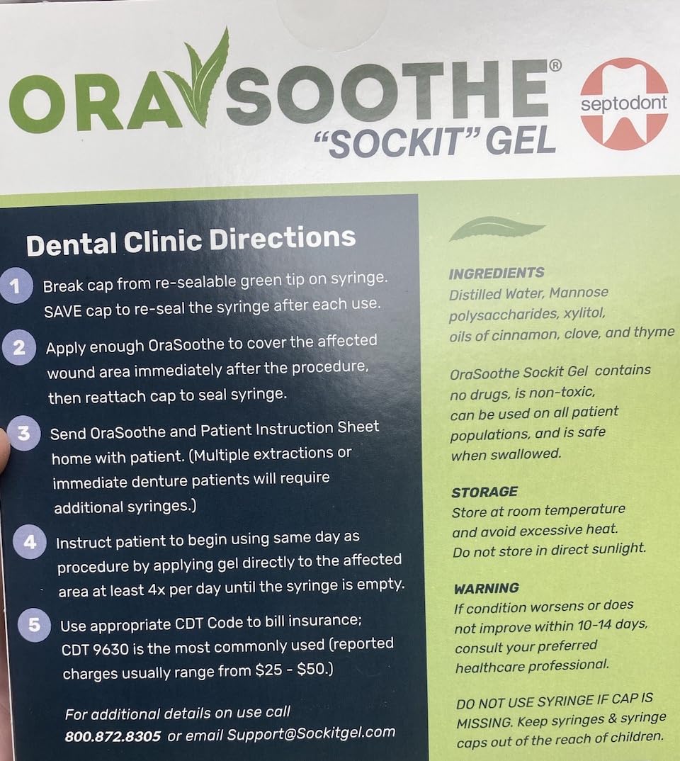 Aplicación fácil de Orasoothe SOCKIT Gel para molestias orales.