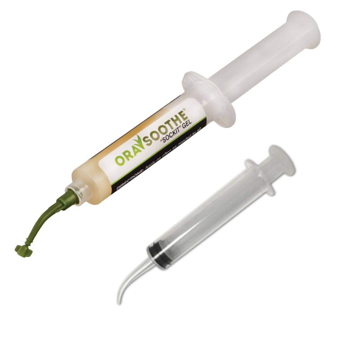 Orasoothe SOCKIT Gel con aplicador extra para uso cómodo.