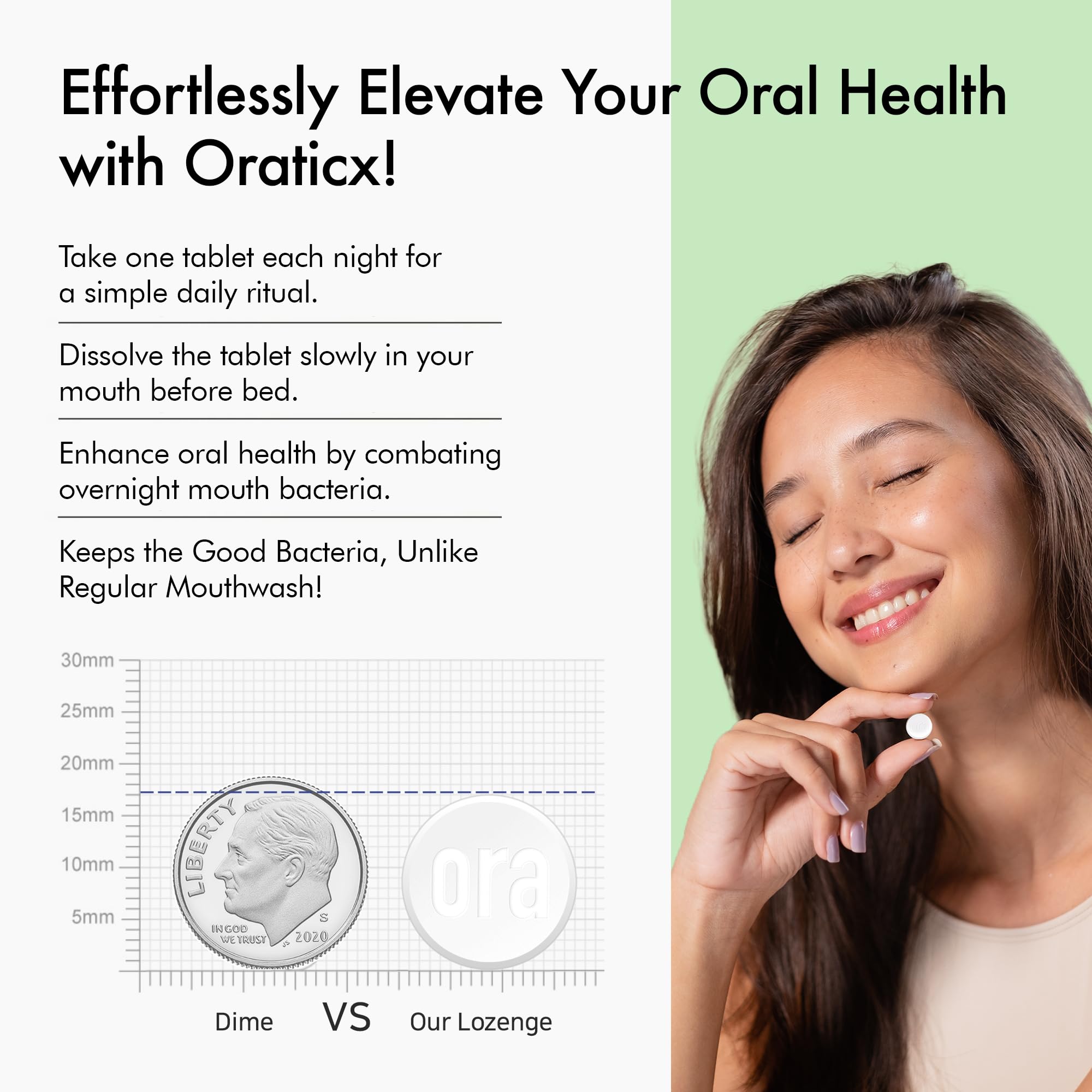OraTicx pastillas dentales sabor menta para uso diario