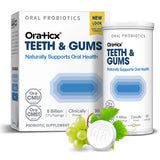 OraTicx Probiotico oral en empaque para dientes y encías sanos.