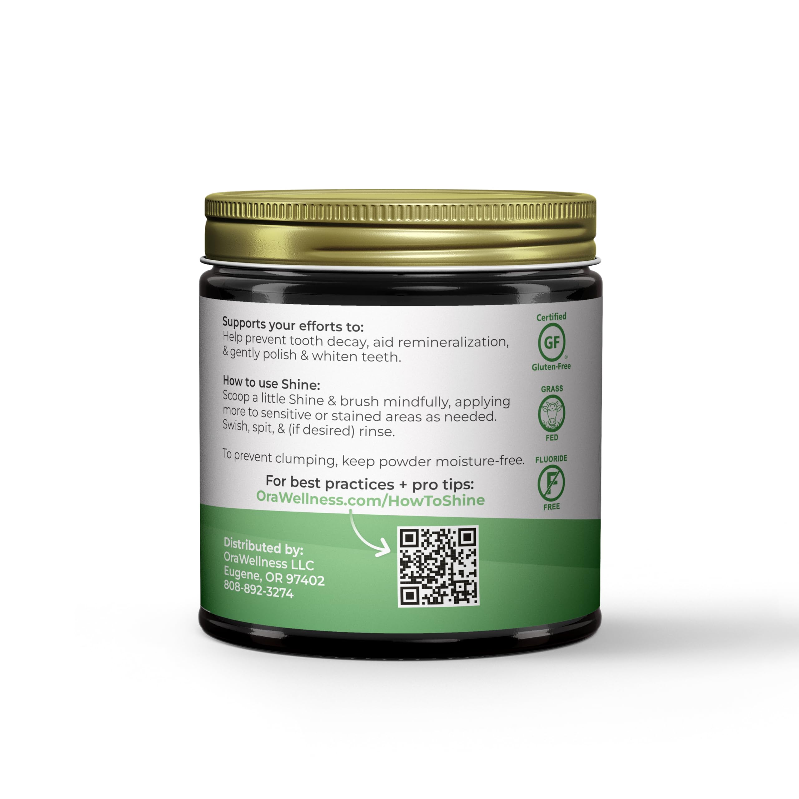 OraWellness Shine bicarbonato de sodio, ayuda a remover manchas superficiales.