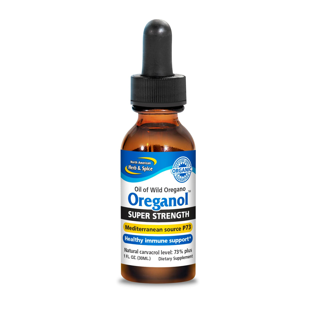 NORTH AMERICAN HERB & SPICE Oreganol en botella: aroma natural para uso diario.