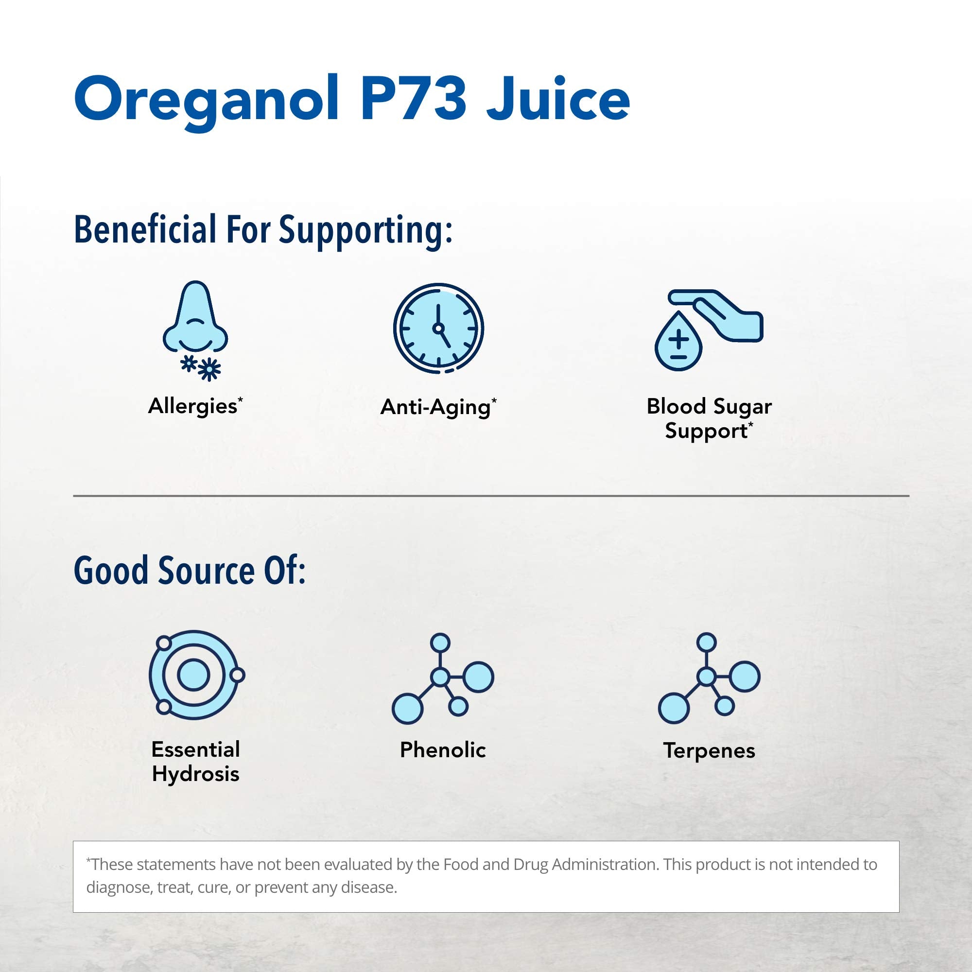 Etiqueta original de Oreganol P73, fórmula natural