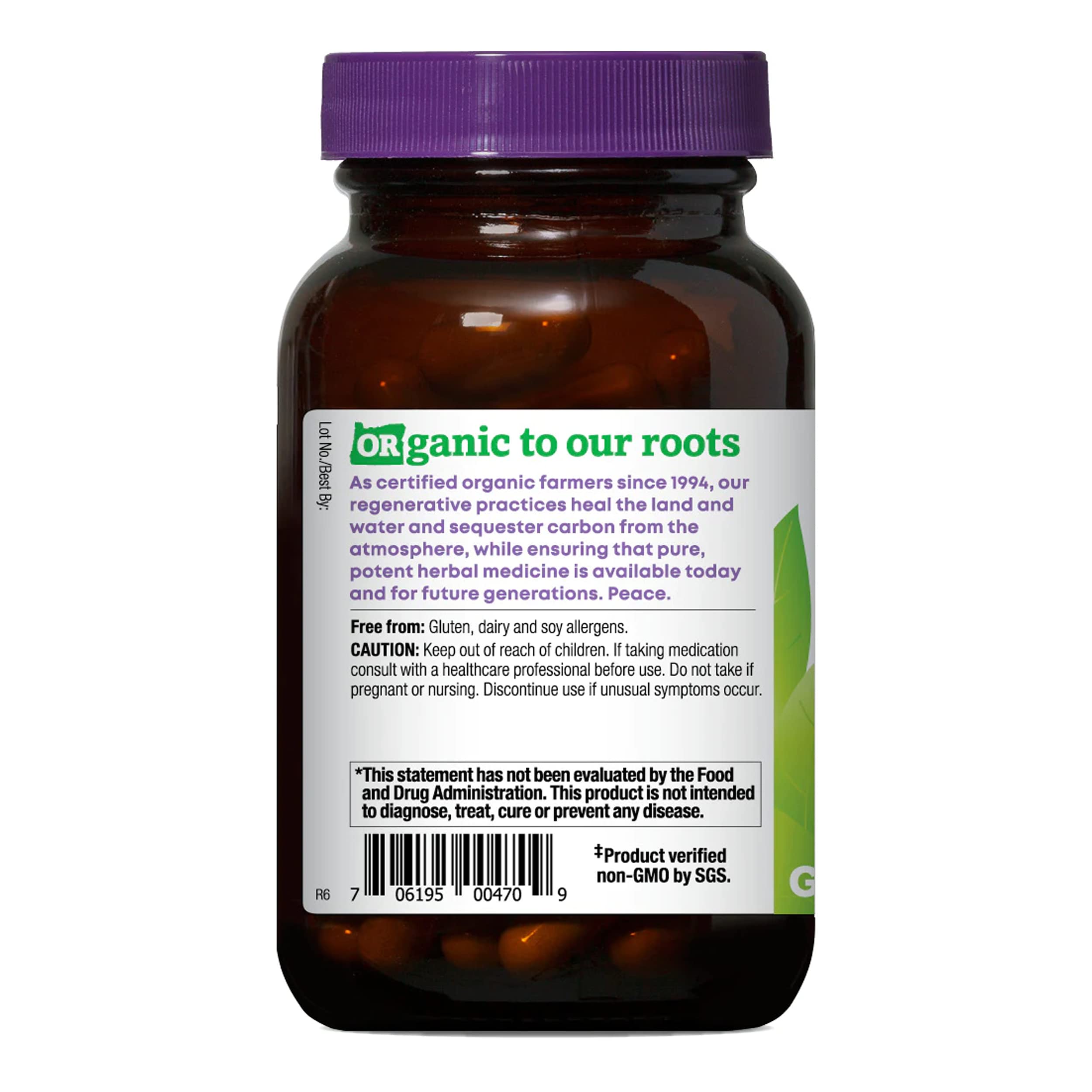 Etiqueta de Oregon's Wild Harvest con Ashwagandha y Ginkgo para apoyo cognitivo.