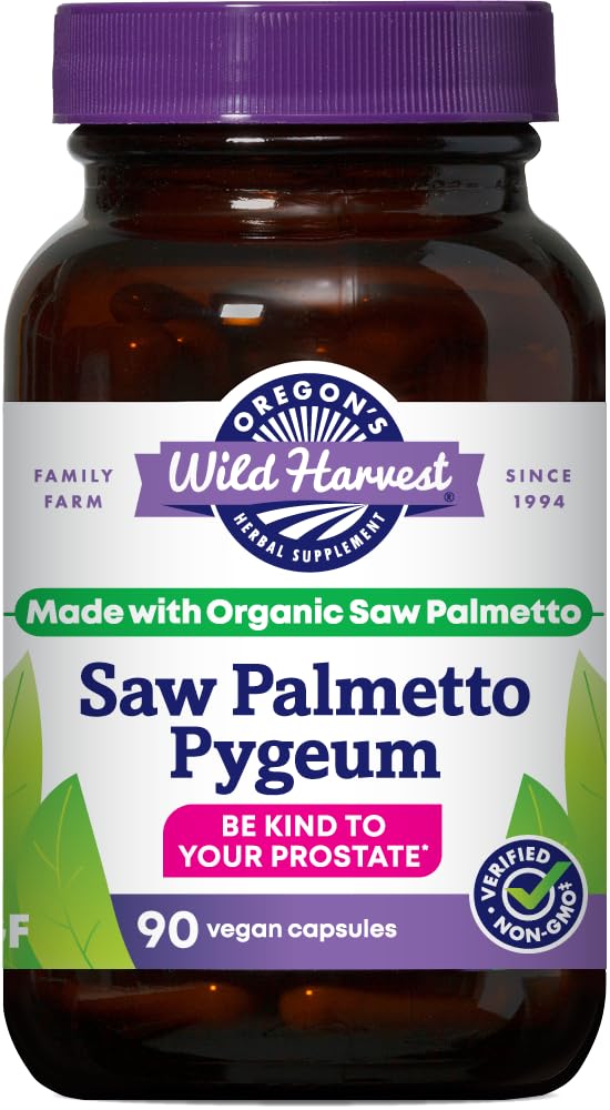 Cápsulas veganas de Oregon's Wild Harvest en botella para uso diario.