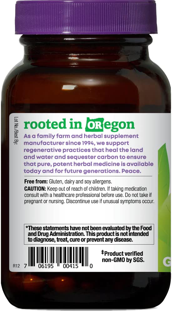 Rhodiola de Oregon's Wild Harvest en botella, ideal para concentración diaria.