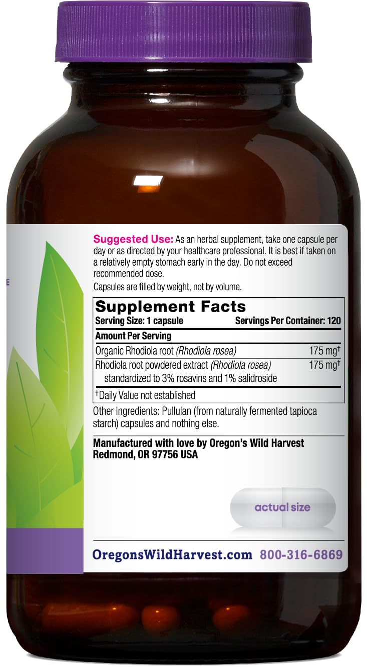 Etiqueta detallada de Rhodiola para confianza y verificación de datos.