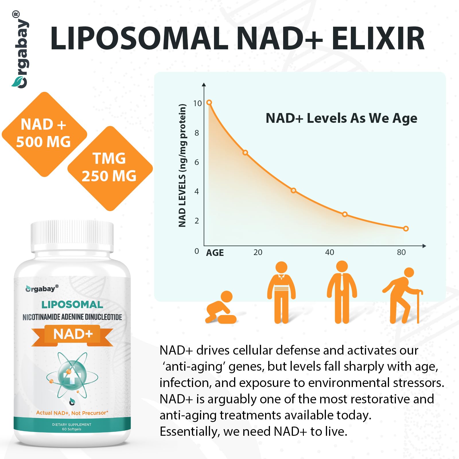 Cápsula Orgabay Nad liposomal, detalle de la capa protectora.