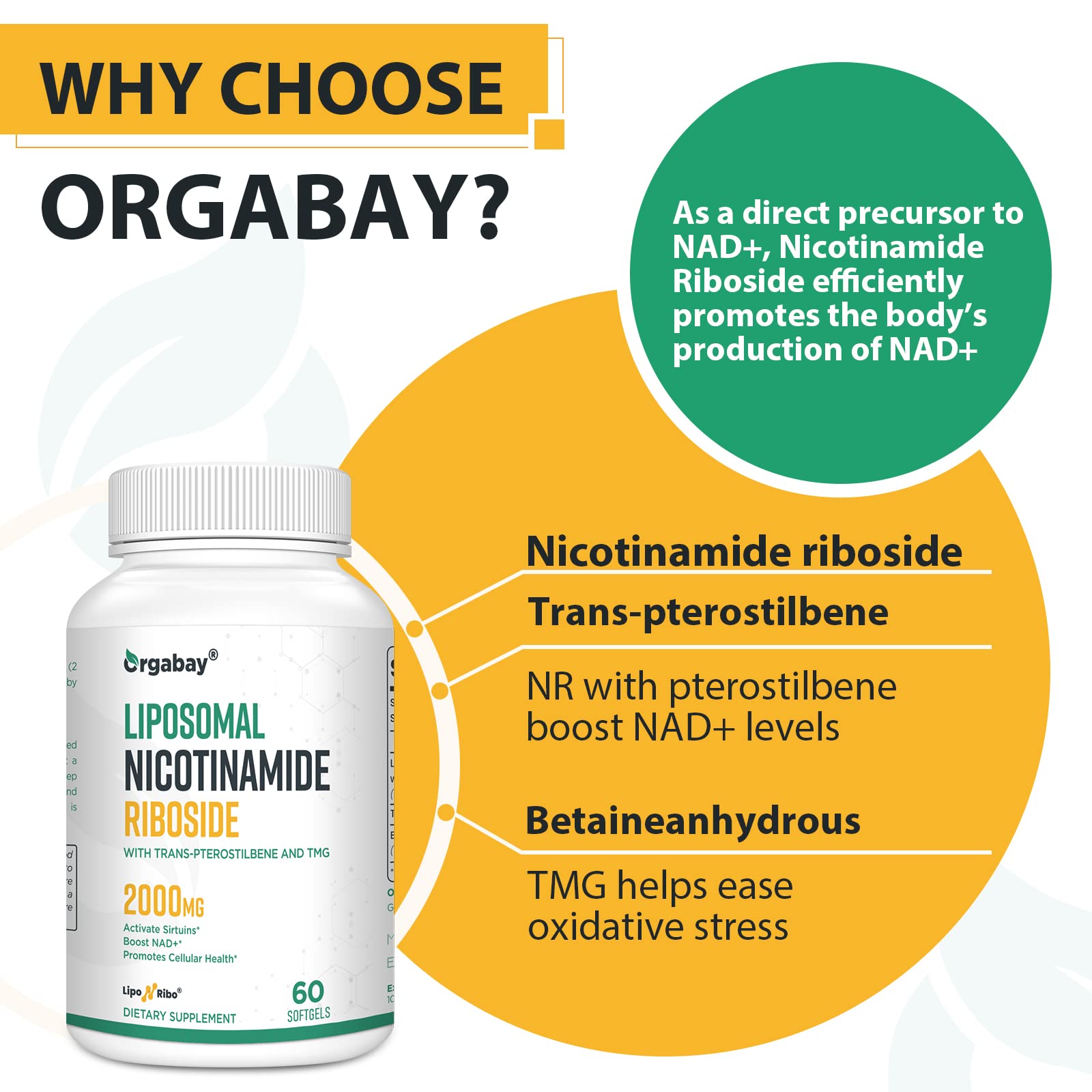 Orgabay dosis recomendada, dos cápsulas diarias para suministro de 30 días.