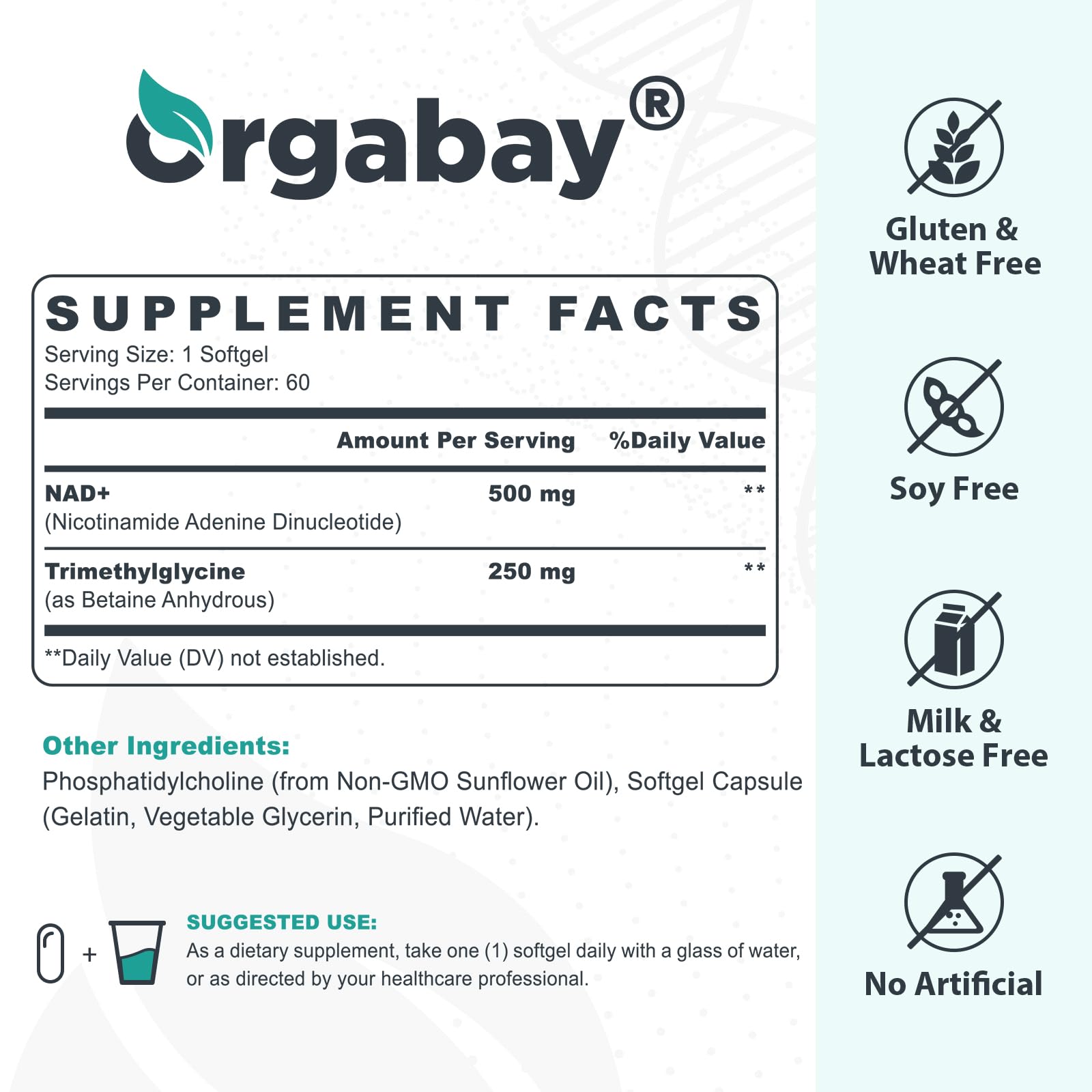 Orgabay NAD+, tecnología liposomal para mayor absorción y uso diario.