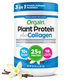 Orgain Proteína + Colágeno vainilla, bote: inicio diario con proteína limpia