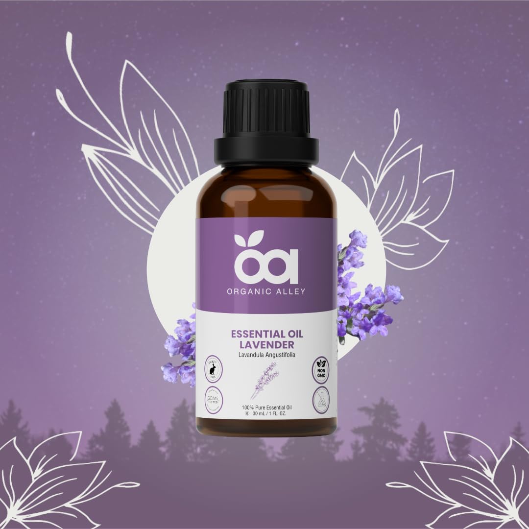 Lavanda Organic Alley se muestra en difusor para ambiente relajante.