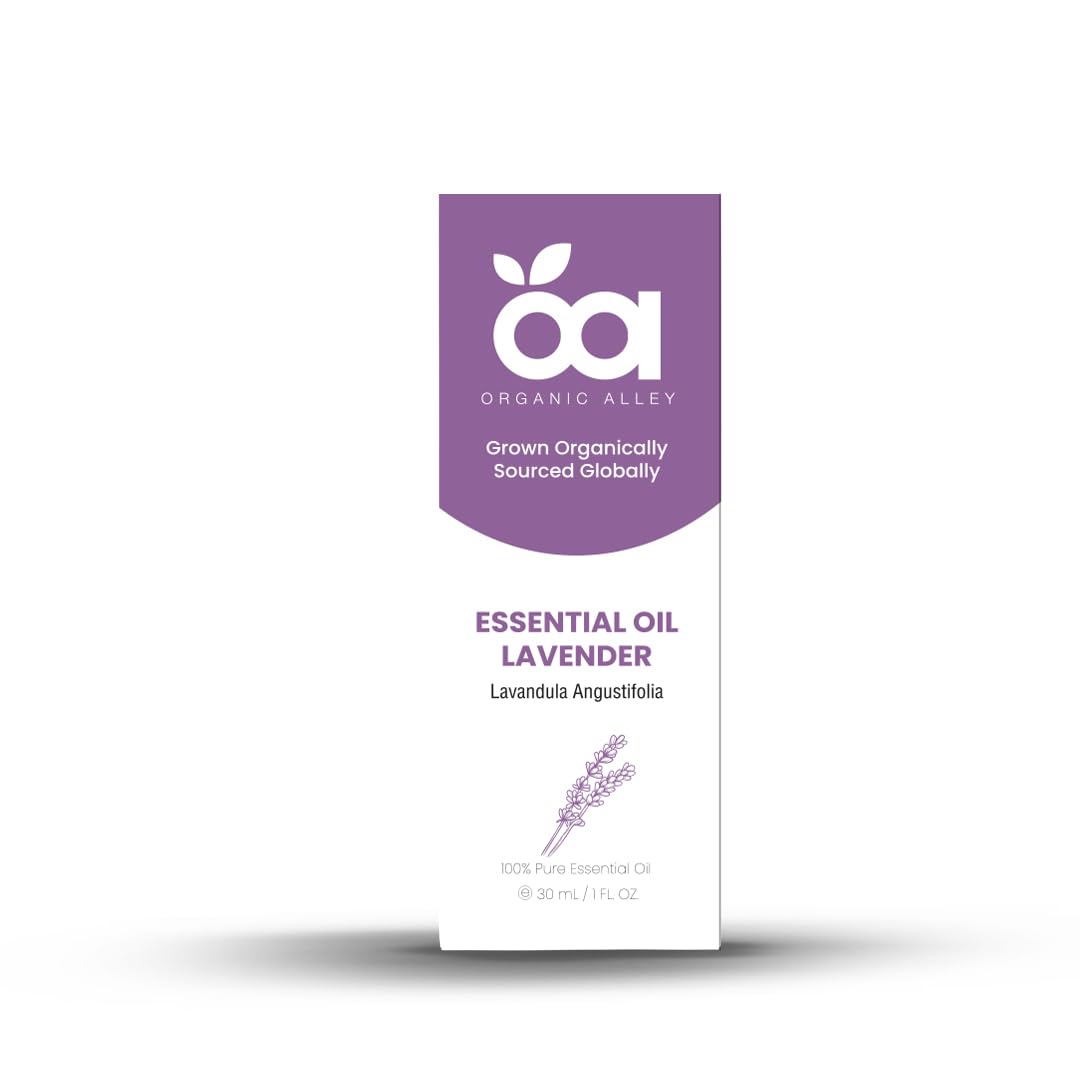 Momento de relajación nocturna con lavanda Organic Alley, sueño más sereno.
