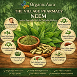 Organic Aura Neem Cápsulas, alta pureza para experiencia limpia y segura.
