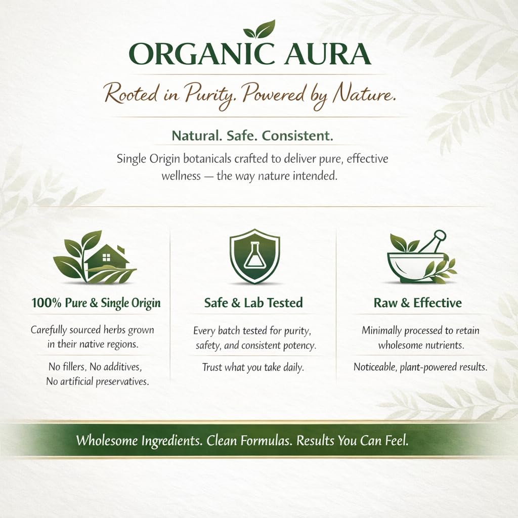 Organic Aura Neem Cápsulas, sello GMP que garantiza calidad y confiabilidad.