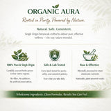 Organic Aura Neem Cápsulas, sello GMP que garantiza calidad y confiabilidad.