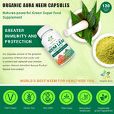 Organic Aura Neem Cápsulas, uso diario para apoyo general y rutina práctica.