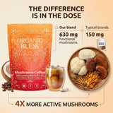 Hongo Reishi Organic Bless cerca de taza, aroma calmante sugerido.