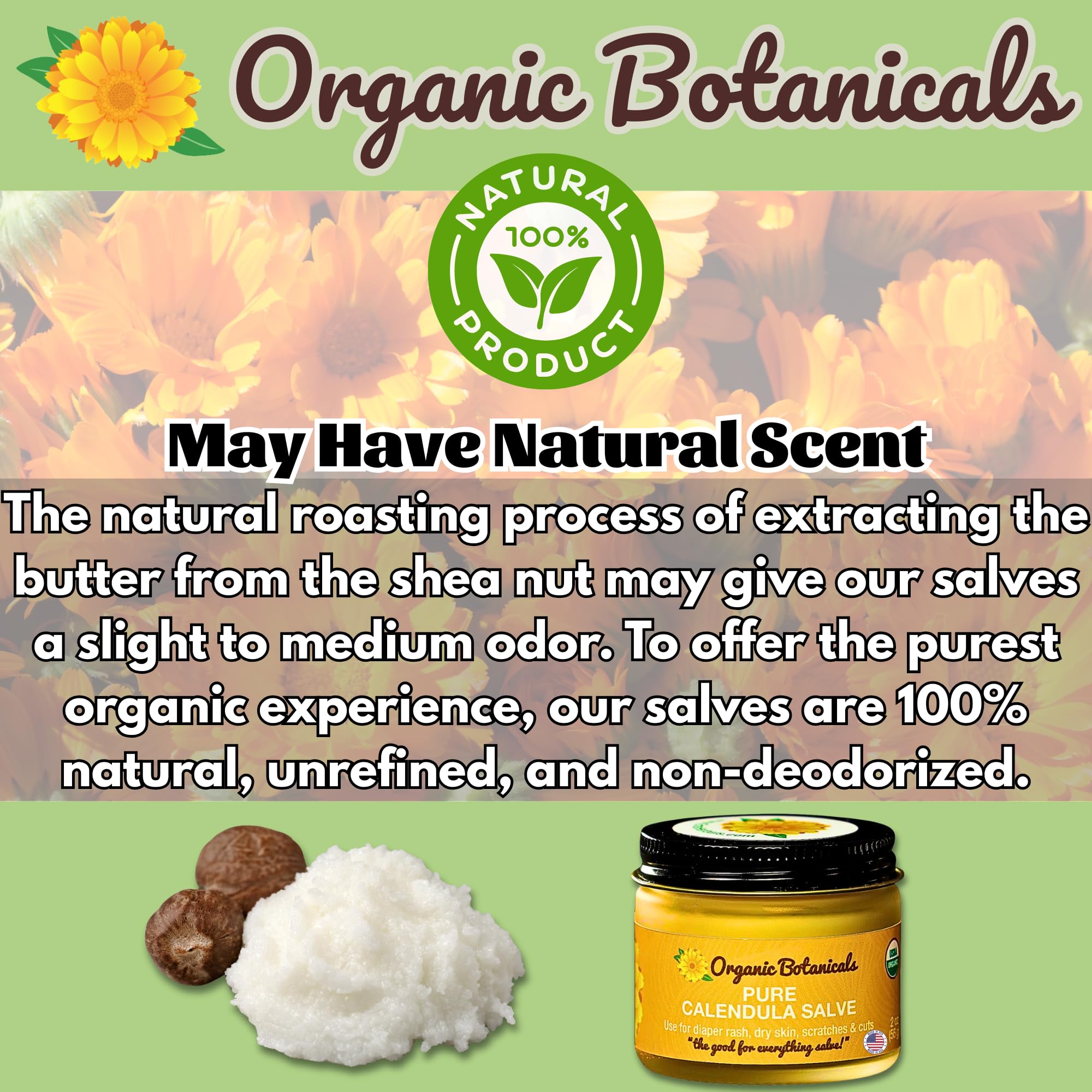 Organic Botanicals Calendula Salve, etiqueta clara para uso seguro