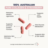 Etiqueta del producto Organic Collagen Australia Beauty Brilliance con información clara.