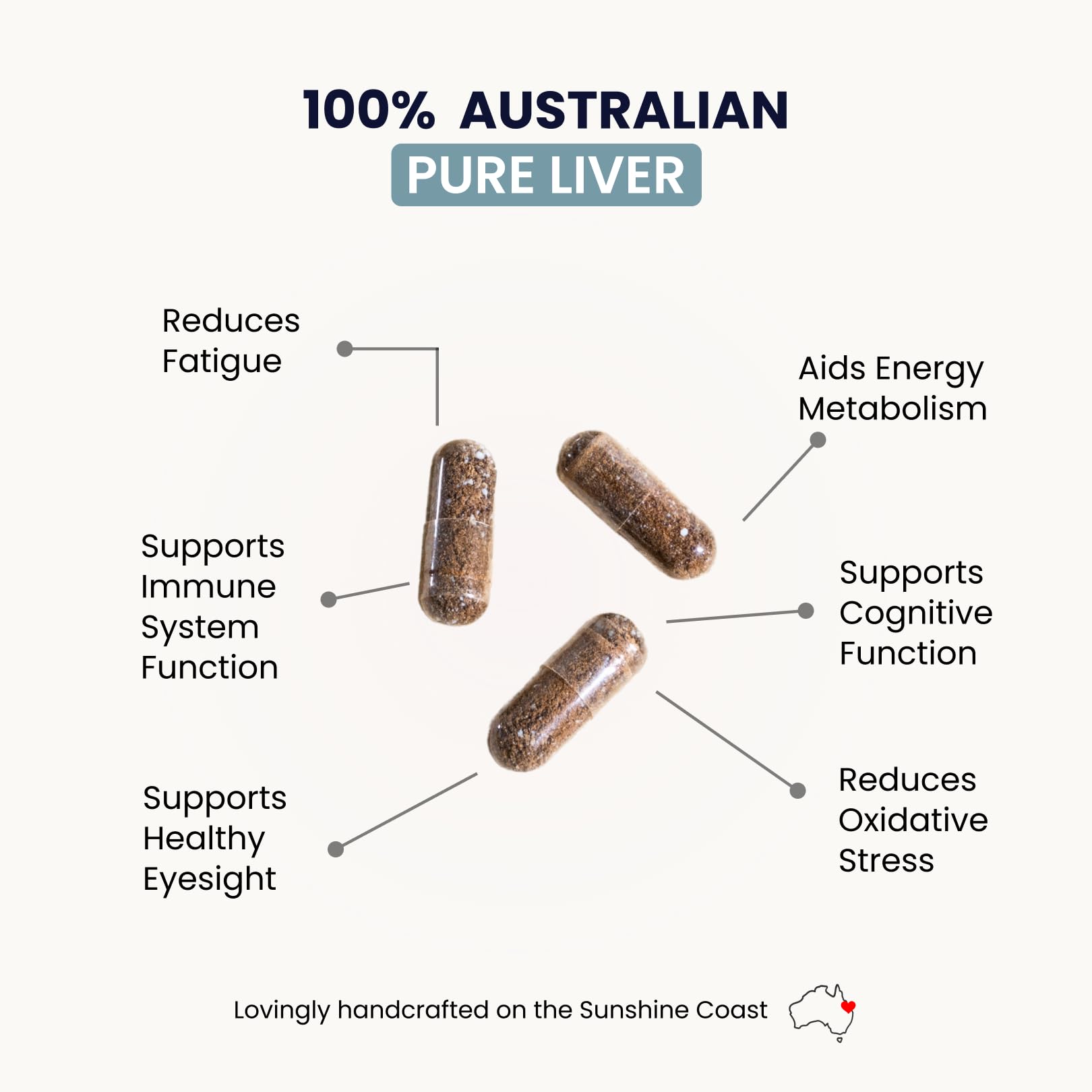 Organic Collagen Australia: etiqueta detallada con información de nutrientes clave.