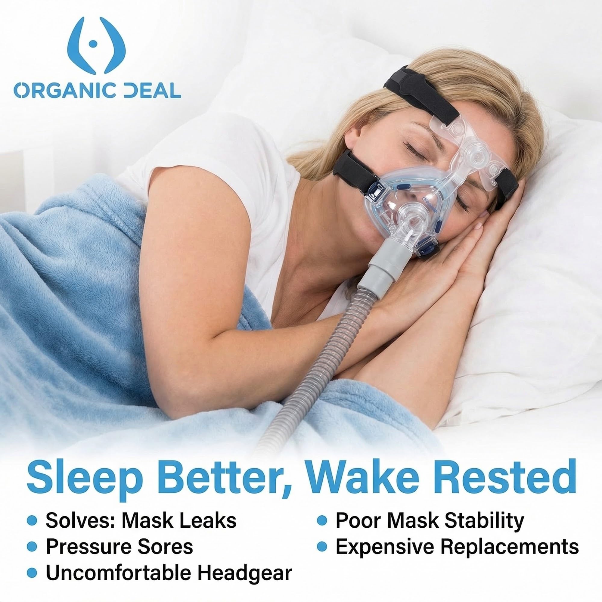 Organic Deal pack 2: repuesto de correa CPAP para viajes y sustituciones.