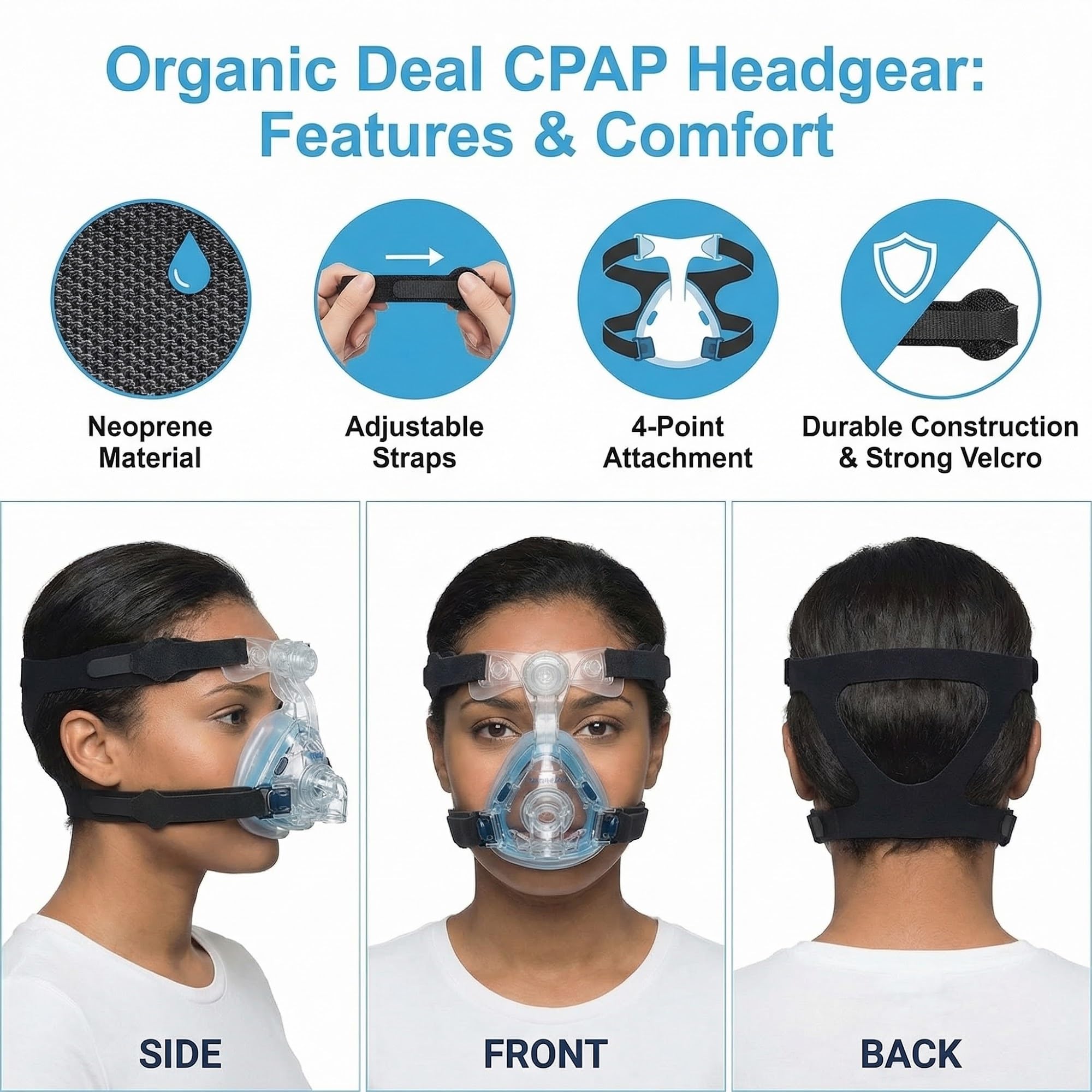 Organic Deal ajuste rápido: correa CPAP para restablecer el ajuste sin esfuerzo.