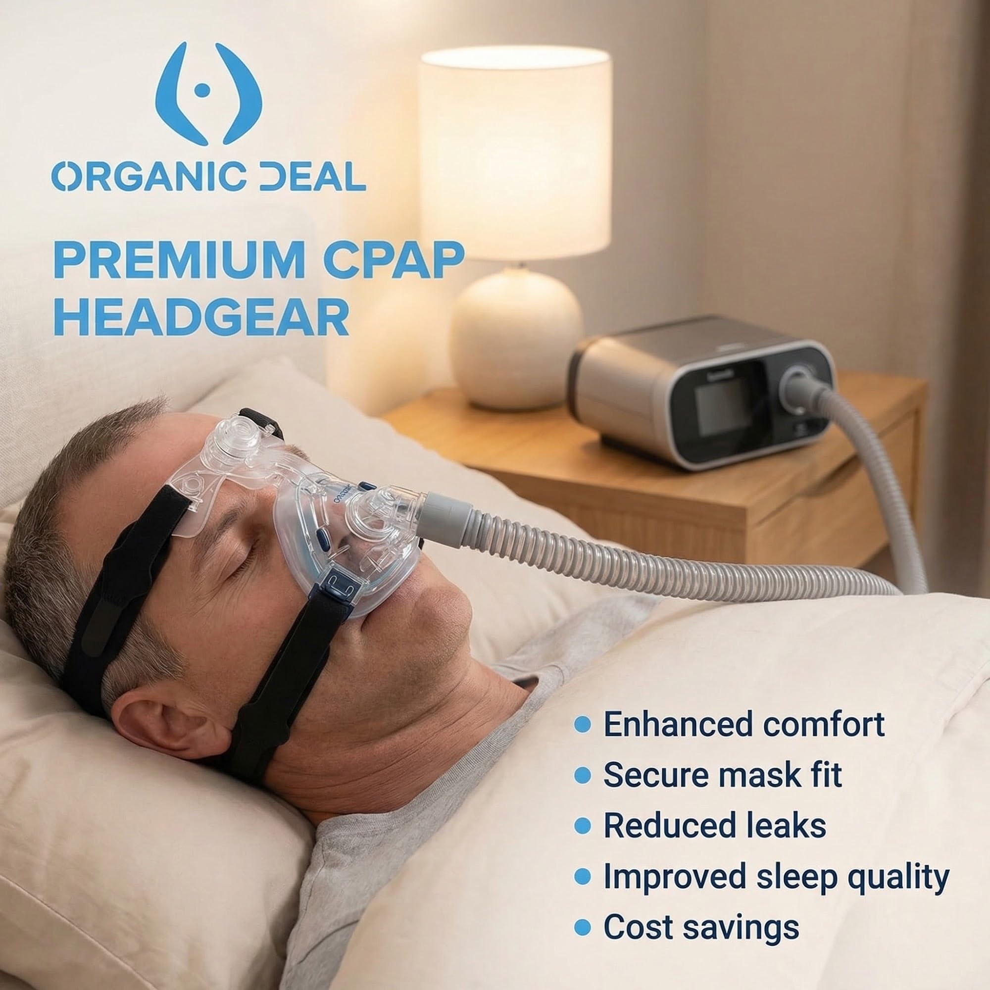 Organic Deal clips compatibles: conexión rápida a la máscara CPAP para un montaje sencillo.