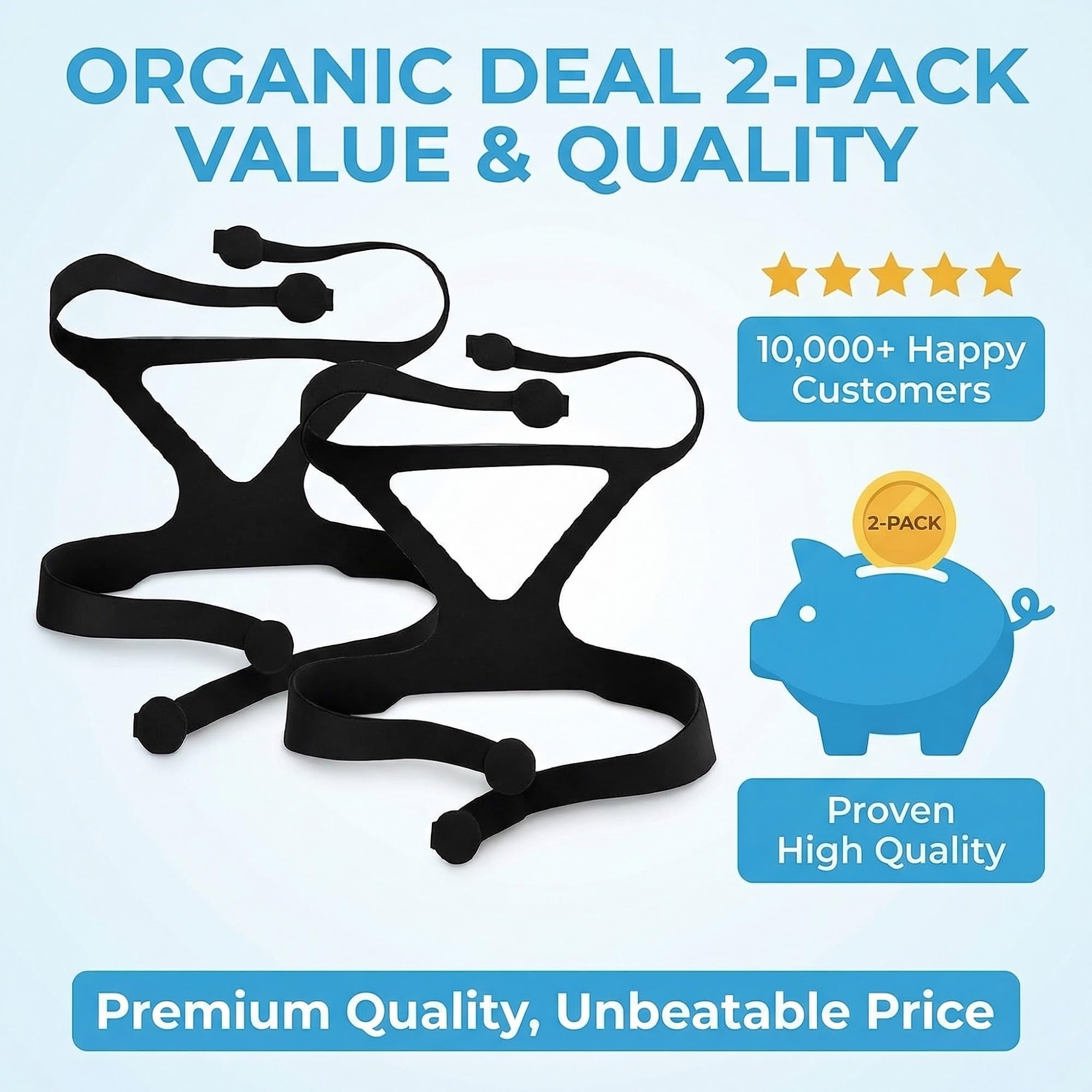 Organic Deal correa CPAP compatible Philips Respironics: fijación cómoda para uso nocturno.