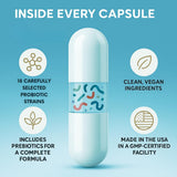 Probióticos en cápsulas Organic Excellence para digestión diaria.