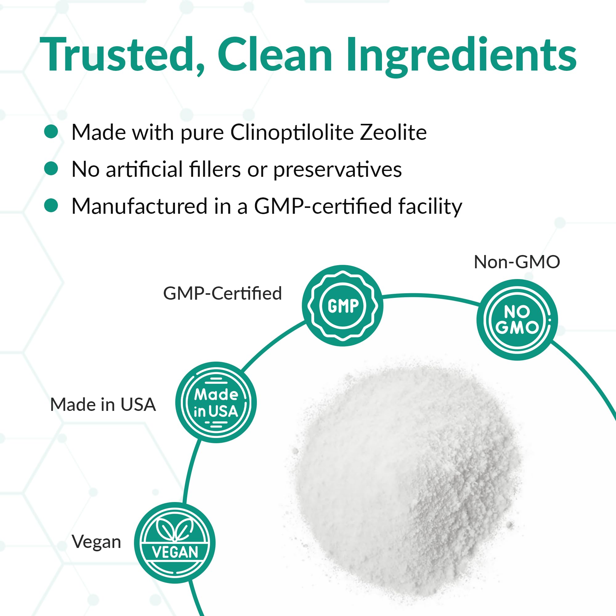 Cuchara medidora para porciones precisas de Zeolita Clinoptilolita Organic Excellence