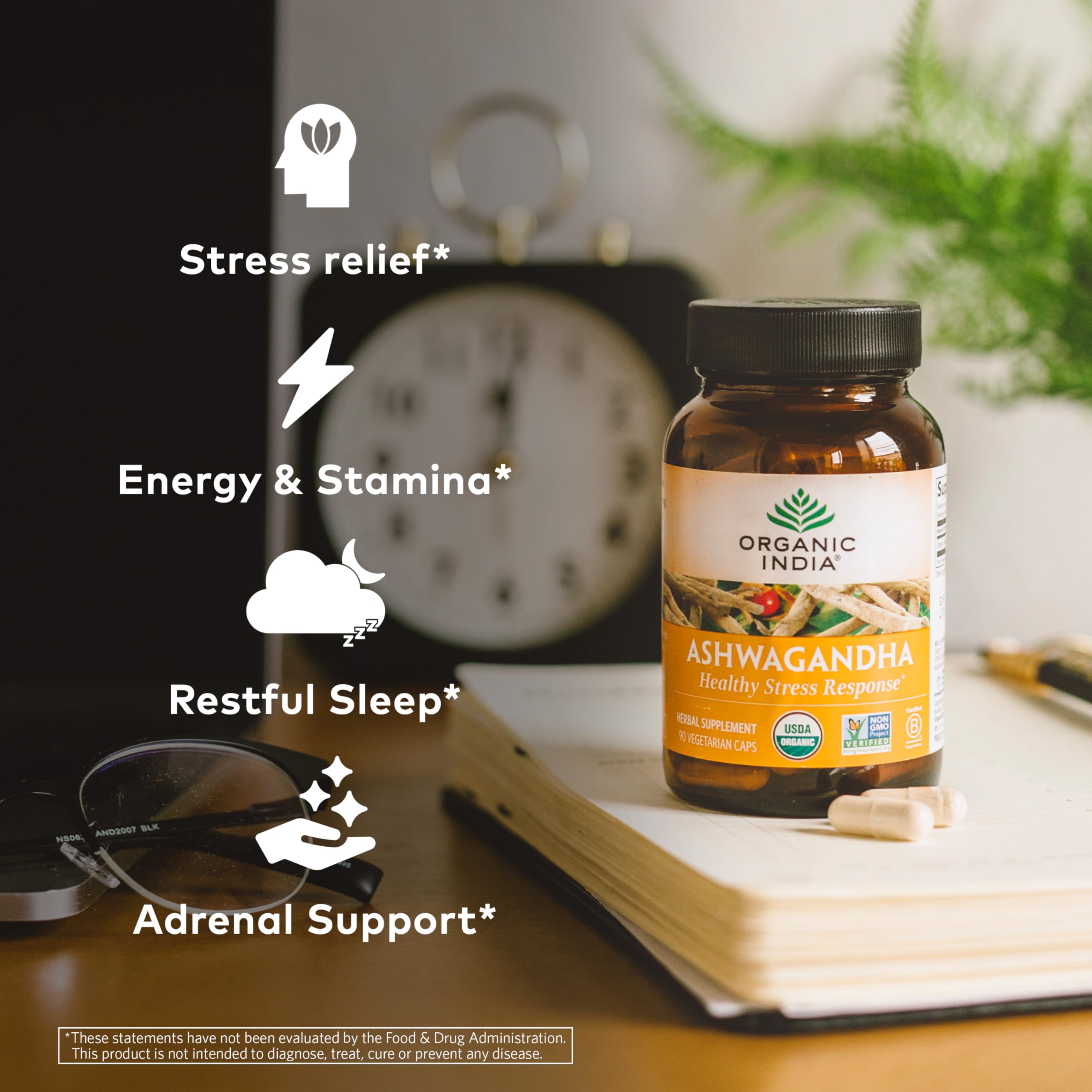 Organic India Ashwagandha: régimen nocturno para descanso tranquilo