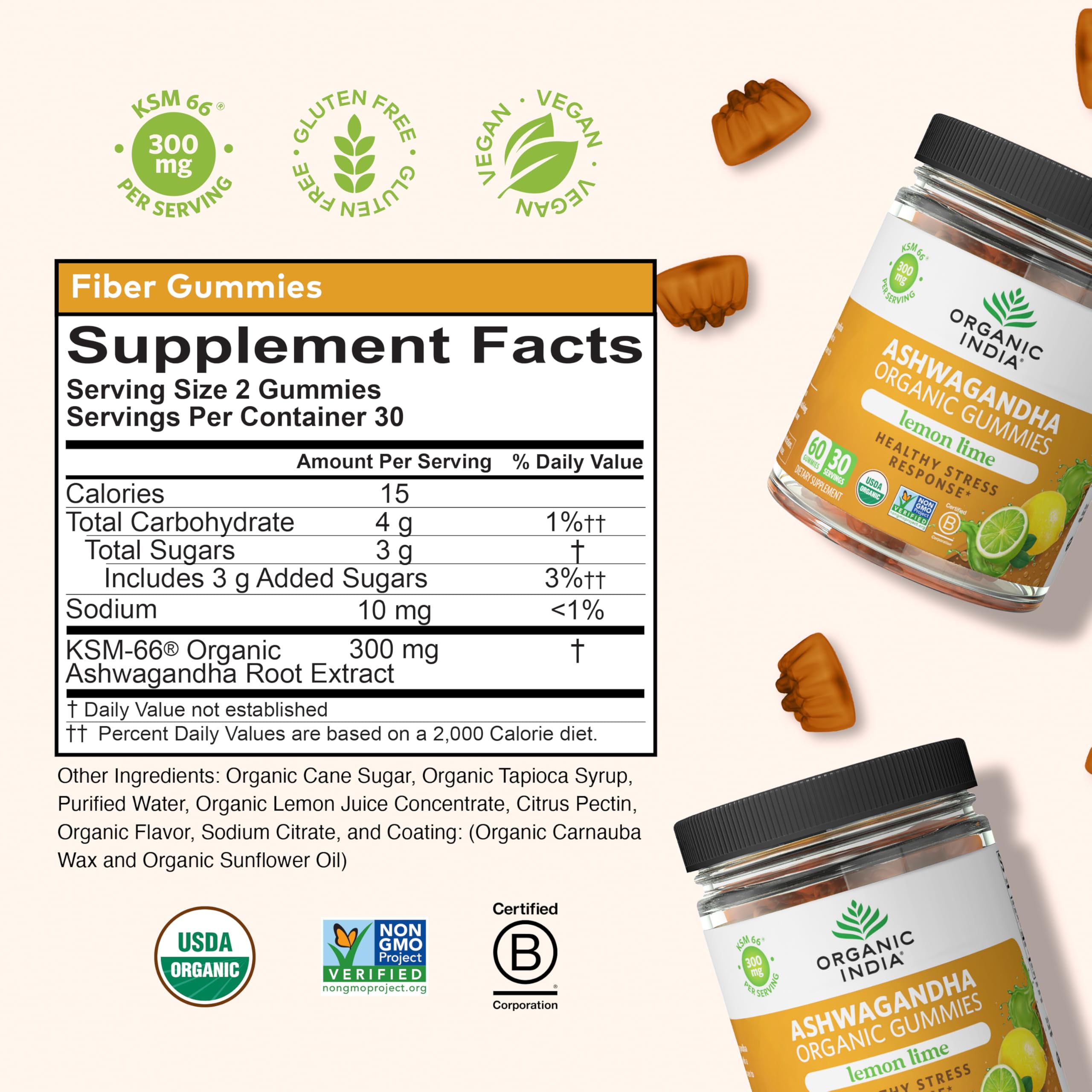 Dosis diaria ORGANIC INDIA: gominolas de Ashwagandha para comodidad