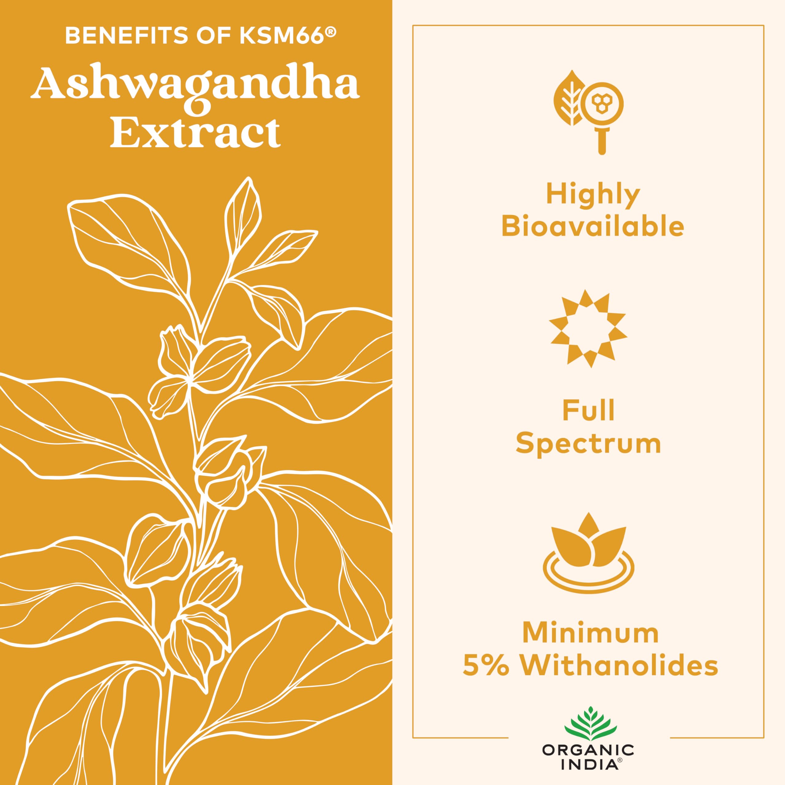 Uso diario ORGANIC INDIA: gominolas de Ashwagandha para comodidad