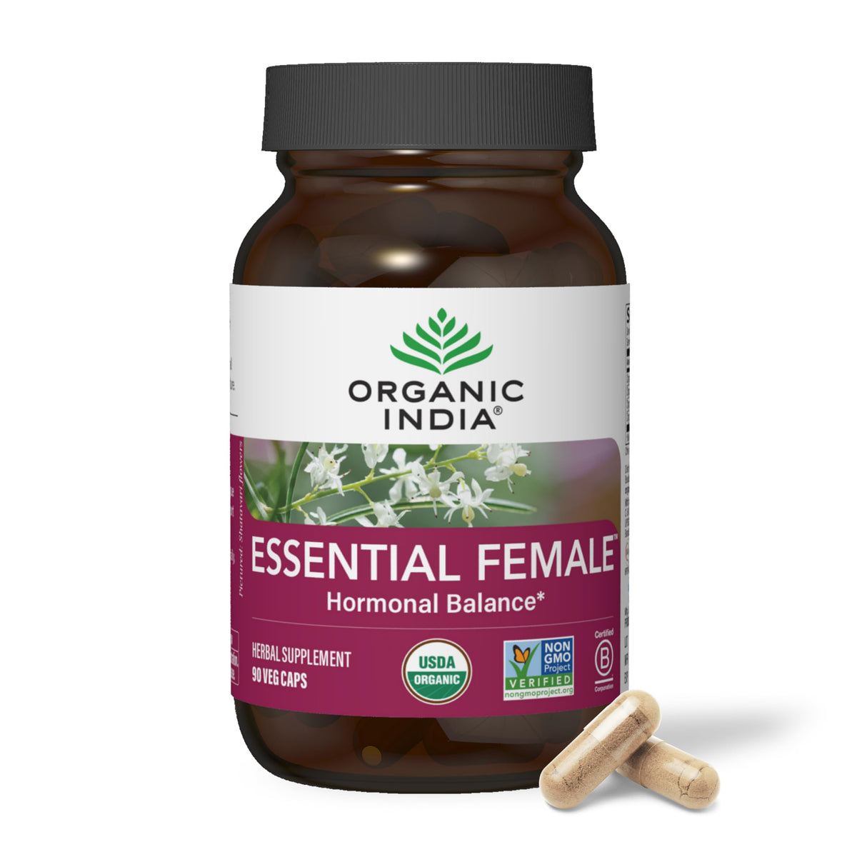 ORGANIC INDIA Esencial Femenino: cápsulas para equilibrio hormonal diario