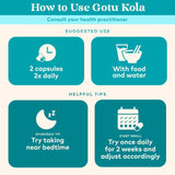 Gotu Kola Organic India cápsulas para apoyo al sueño profundo.